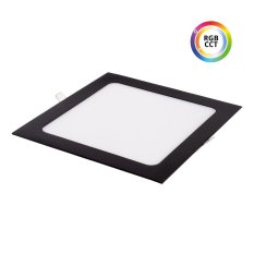 LED panel vestavný čtvercový černý 24V 27W RGBCCT 225x225mm