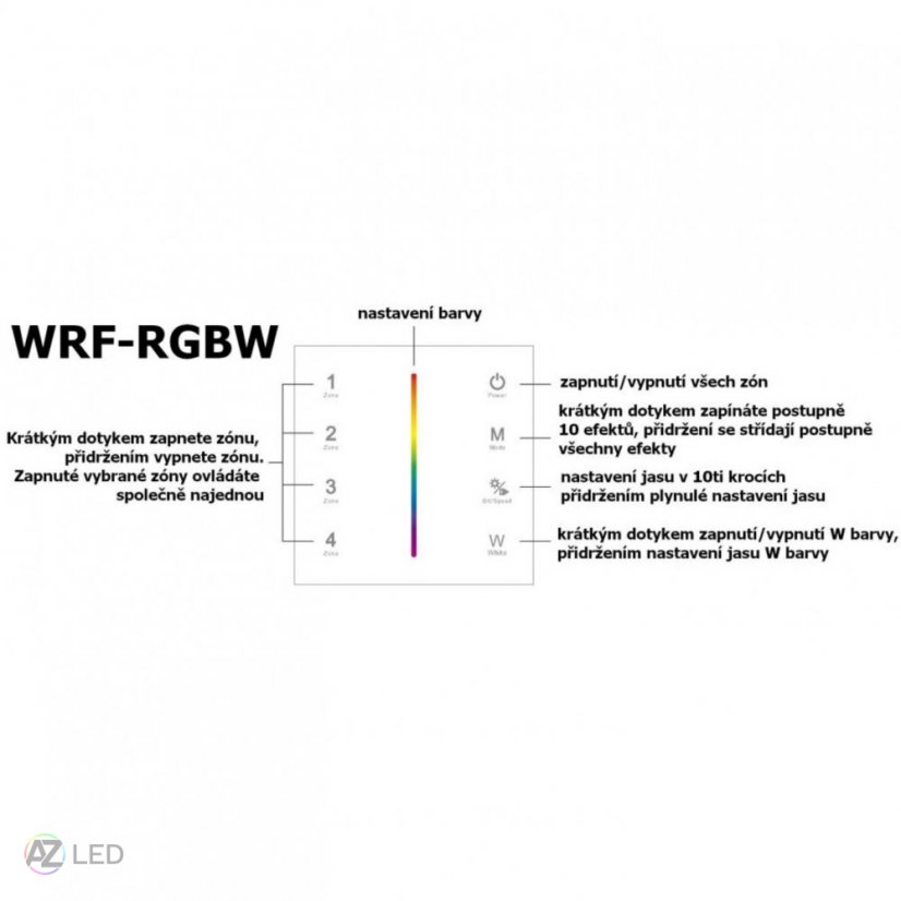 Ovladač dimLED OV WRF-RGBW-4CH - Barva: Bílá