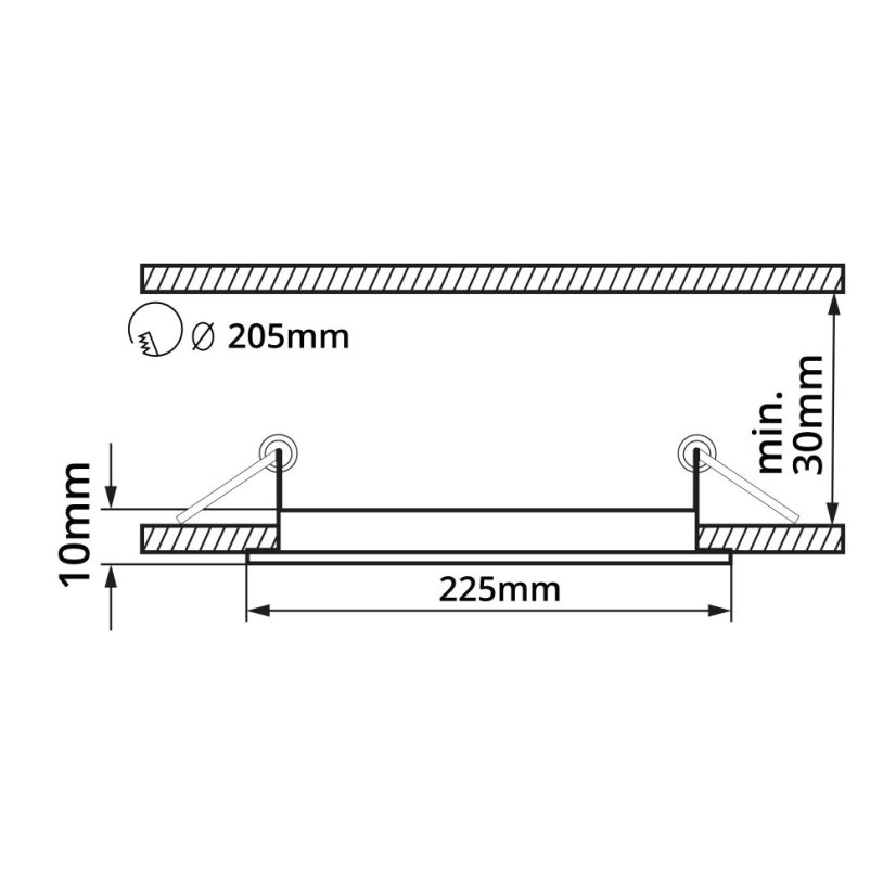 LED panel BLN18 kulatý 18W 220mm černý - Barva světla: Teplá bílá