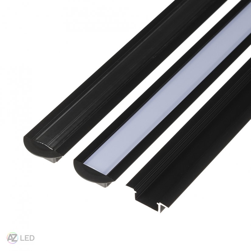 Vestavný LED profil - VP5C černý - Délka: 1000 mm