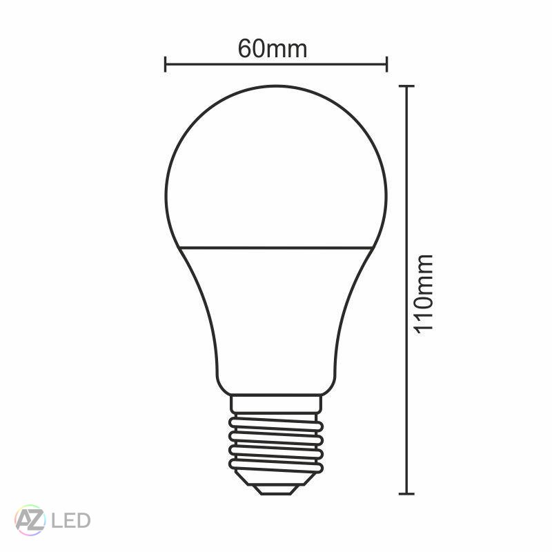 LED žárovka A60 9-70W 300° E27 - Barva světla: Denní bílá