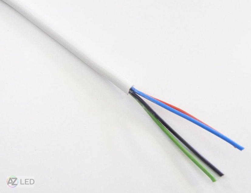 Kabel RGB kulatý 4x0,5mm - bílý