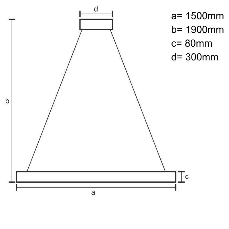 Svítidlo masivní dřevo LED 26W / 1500 - WRL0122
