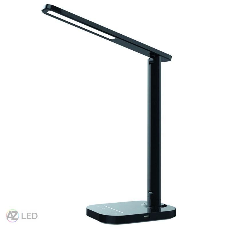 LED lampička KIARA 7W 500lm 3000-6500K stmívatelná s USB + noč. světlo + časovač - Barva: Černá