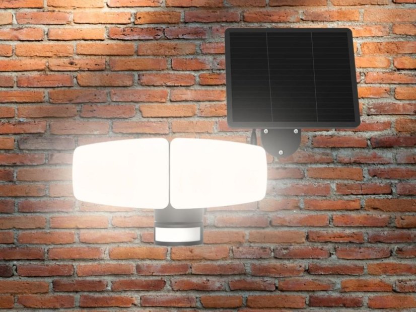 LED černé vnější solární svítidlo se senzorem 12W 3000K - 4100K - 6500K LS023