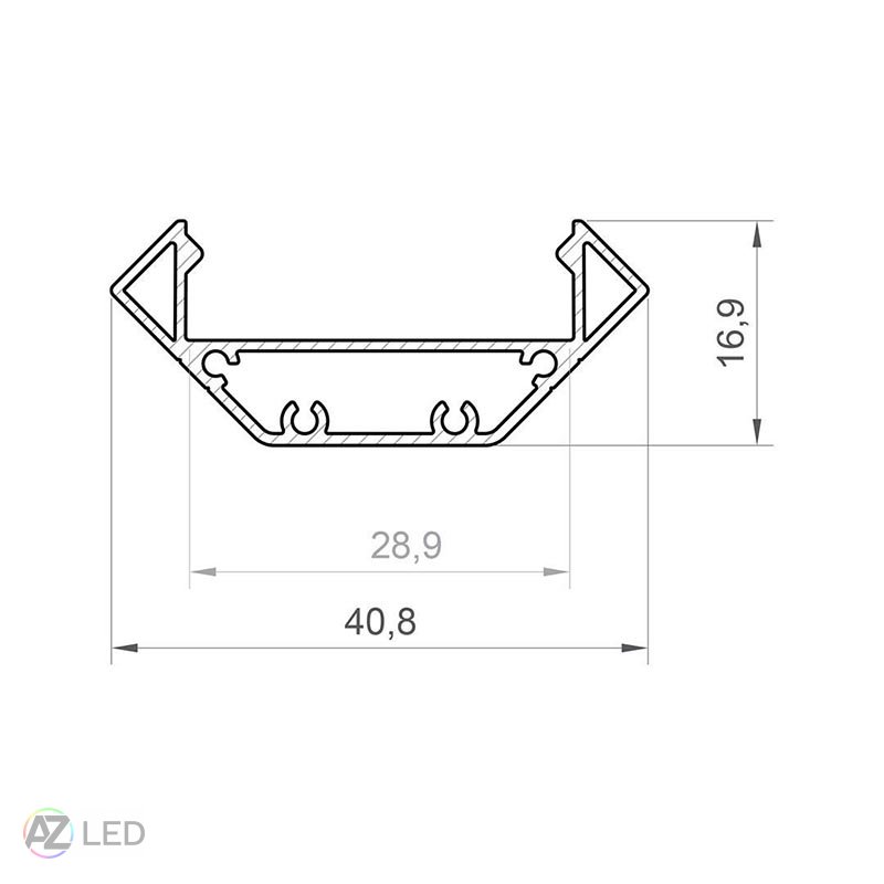 Rohový LED profil - P3-3 stříbrný