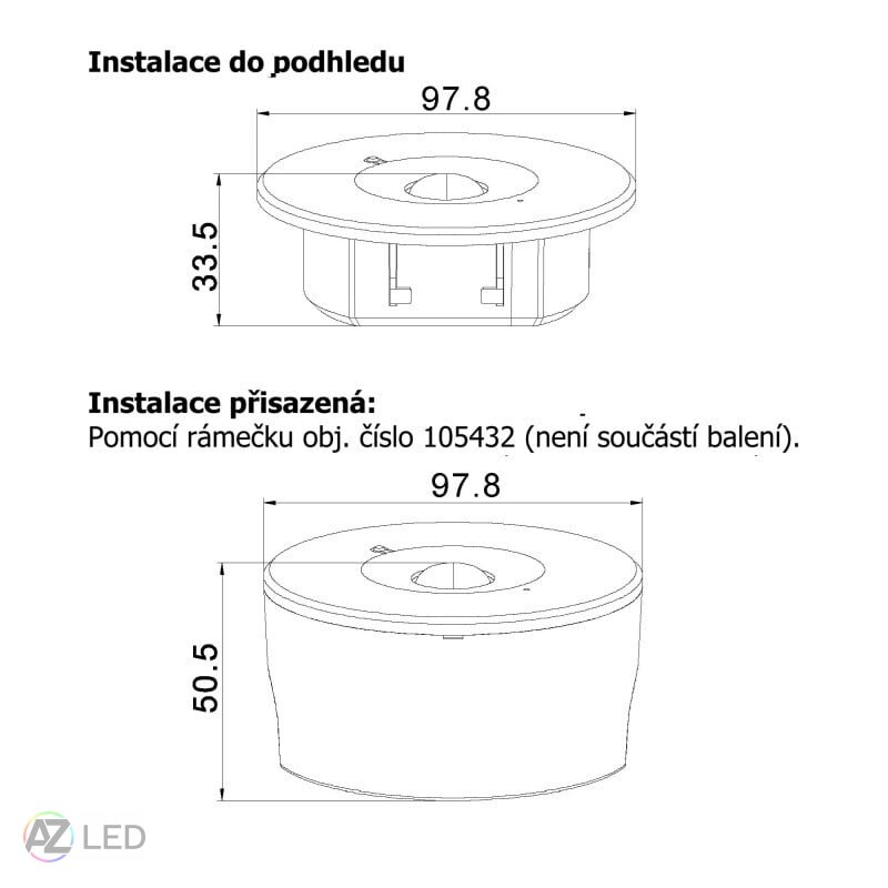 LED nouzové podhledové svítidlo EMD2W-2H