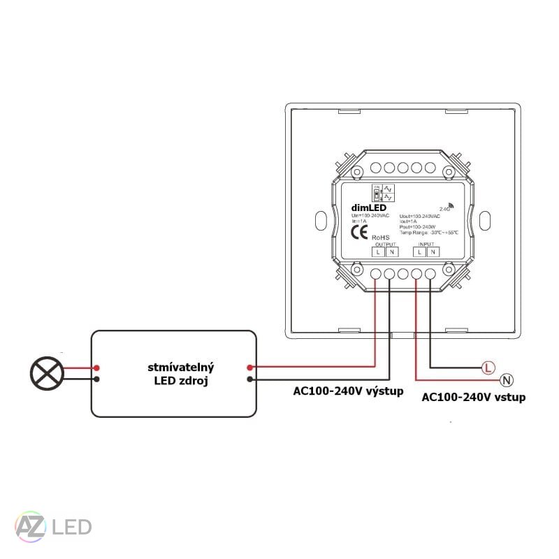 Stmívač dimLED OV TRIAK KNT240W černý
