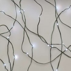 LED vánoční nano řetěz zelený 7,5 m venkovní s časovačem studená bílá