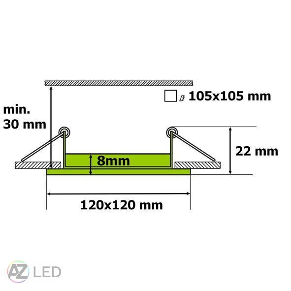 LED panel čtverec do podhledu 6W 120x120mm - Barva světla: Studená bílá