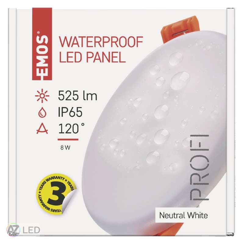 LED panel vestavný kulatý 8W 100mm IP65