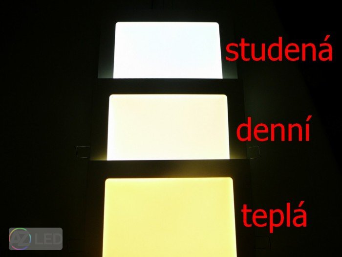 LED panel čtverec přisazený 12W 166x166mm - Barva světla: Studená bílá