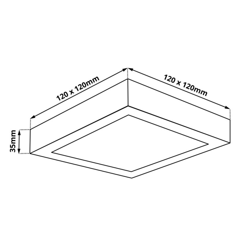 LED panel BPS6 čtvercový 6W 120x120mm černý - Barva světla: Teplá bílá
