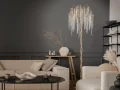 Luxusní křišťálová stojací lampa 5 x G9 - CA021/F