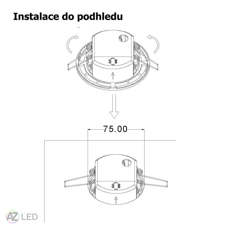 LED nouzové podhledové svítidlo EMD2W-2H