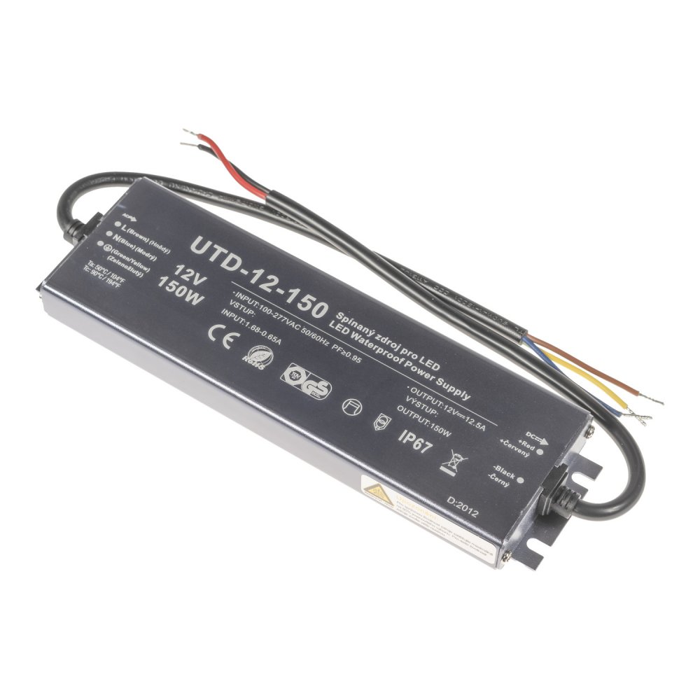 T-LED Trafo pro zapojení LED osvětlení 12V 150W UTD-12-150 voděodolné 056302