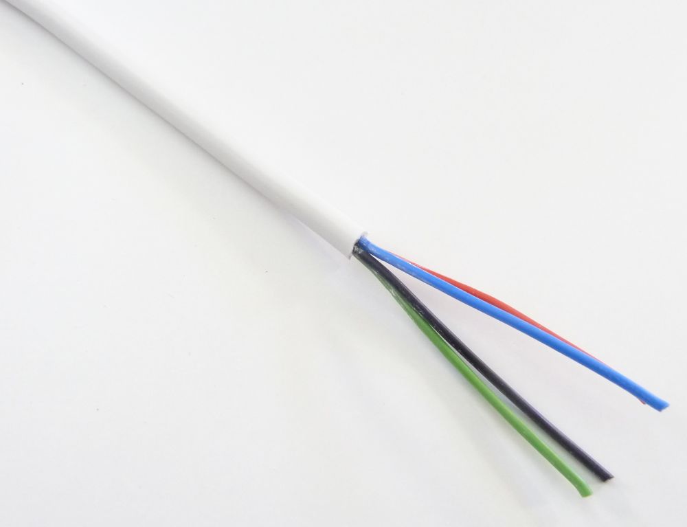 T-LED Kabel RGB kulatý 4x0,5mm bílý 11107