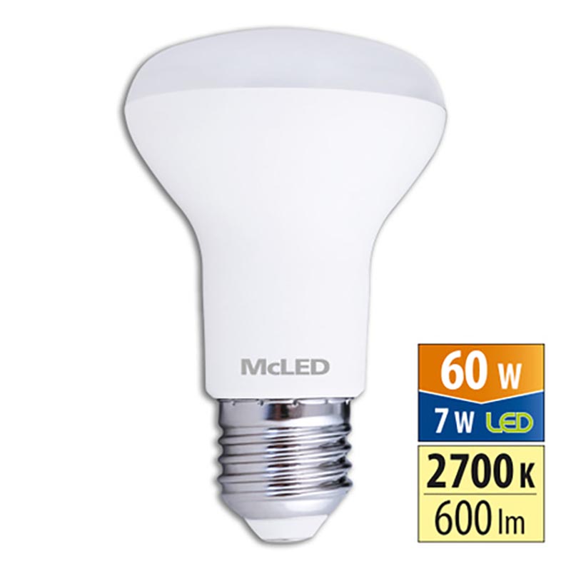 McLED LED žárovka reflektor R63 7W 380lm 2700K 120° E27 ML-318.004.87.0