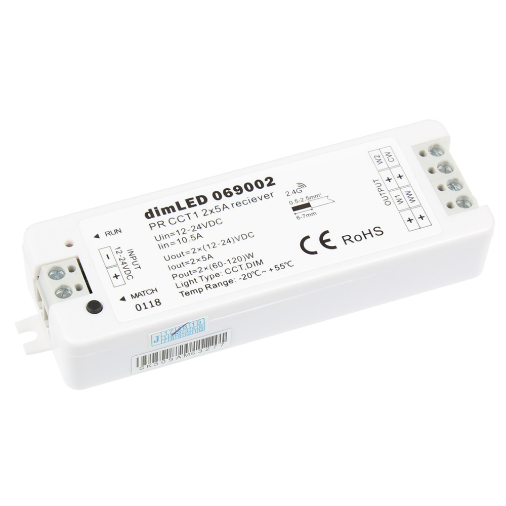 T-LED Přijímač dimLED PR CCT1 2x5A 069002