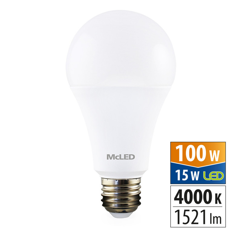McLED LED žárovka 15W 1521lm 4000K 200° E27 ML-321.101.87.0