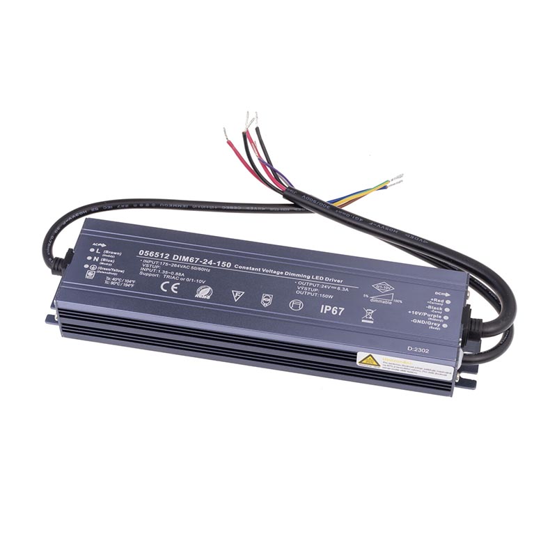 T-LED Trafo pro zapojení LED osvětlení 24V 150W SLIM voděodolné IP67 056515