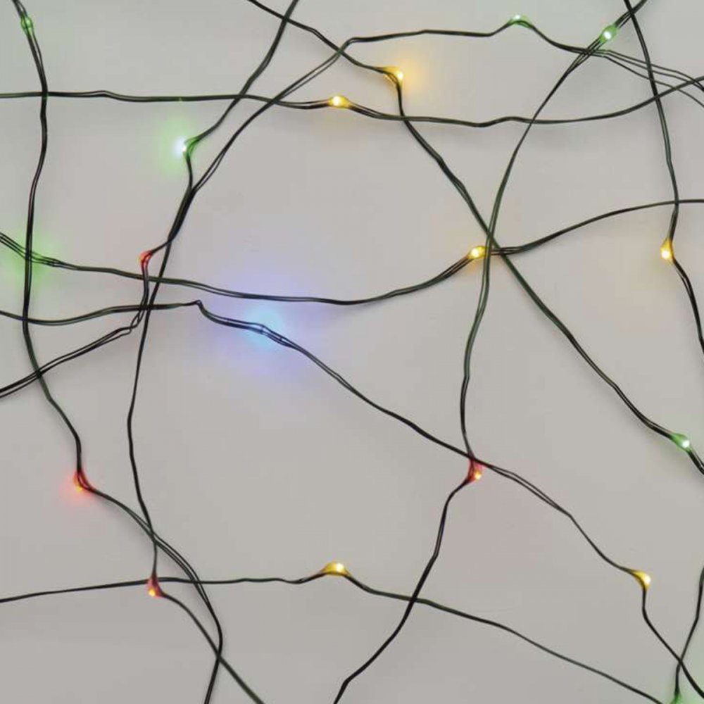 LED vánoční nano řetěz zelený 4m s časovačem vícebarevná
