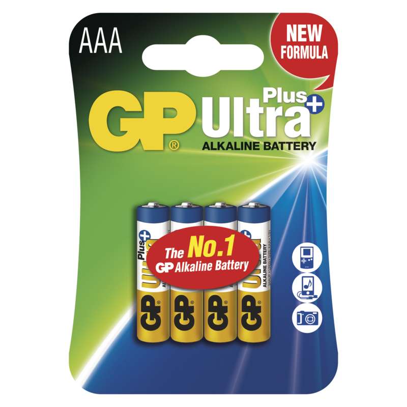 GP Alkalická mikrotužková baterie Ultra Plus LR6 (AAA) 4ks 1017114000