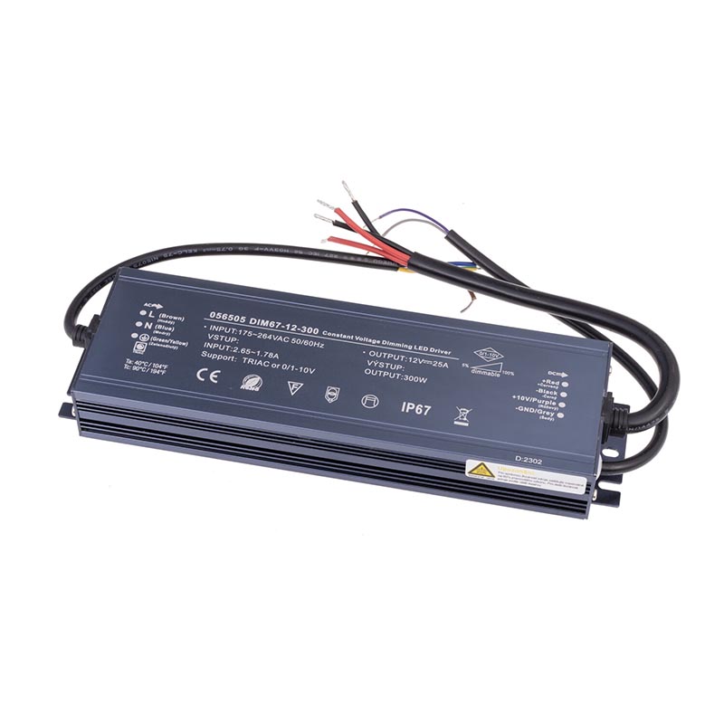 T-LED Trafo pro zapojení LED osvětlení 12V 300W SLIM voděodolné IP67 056505