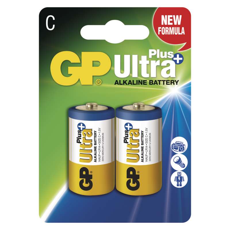 GP Alkalická baterie Ultra Plus LR14 (C) 2ks 1017312000